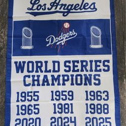 MLB Los Angeles Dodgers 9 Time World Series Champions 3 Layer 3x5 Flag