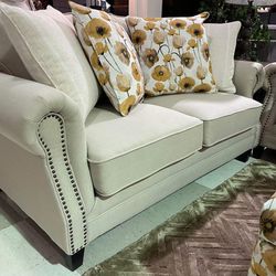 Celia Beige Living Room Set by Emerald Home (Sofa, Loveseat, Chair and Ottoman)