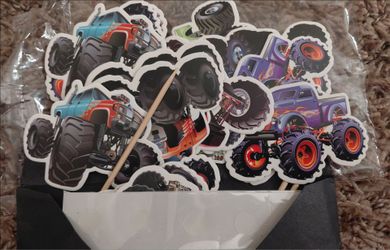 Envelope of Monster Truck Cake Toppers