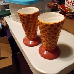 Waffle Ice Cream Cone Sundae Dishes