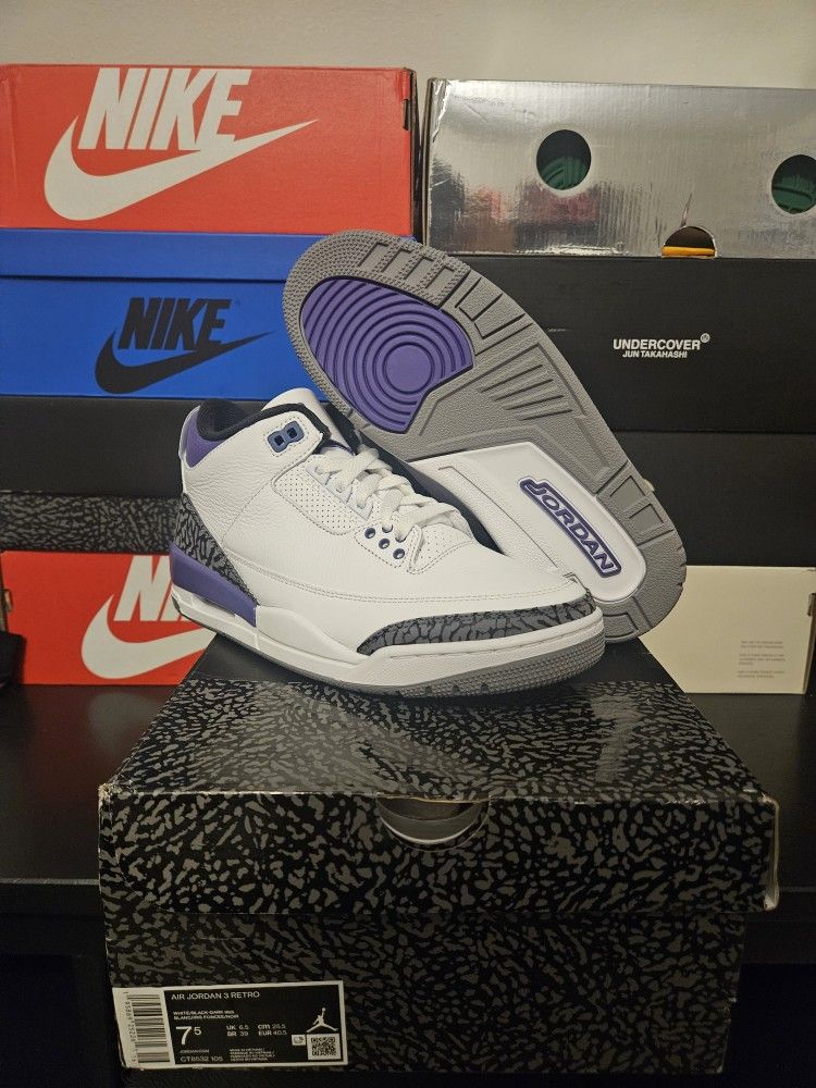 Deadstock Mens Air Jordan 3 Retro (Dark Iris)