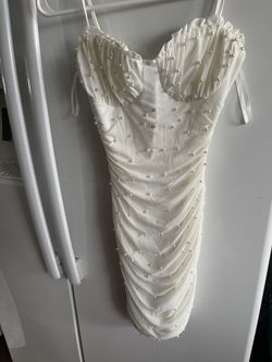 White Dress W Pearls 