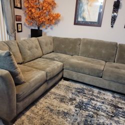 Macy's Radley Microfiber Sectional Sofa In Gray