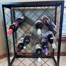 Metal And Glass Wine Rack