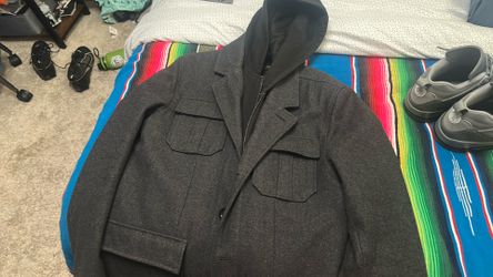 Black rivet, large wool jacket