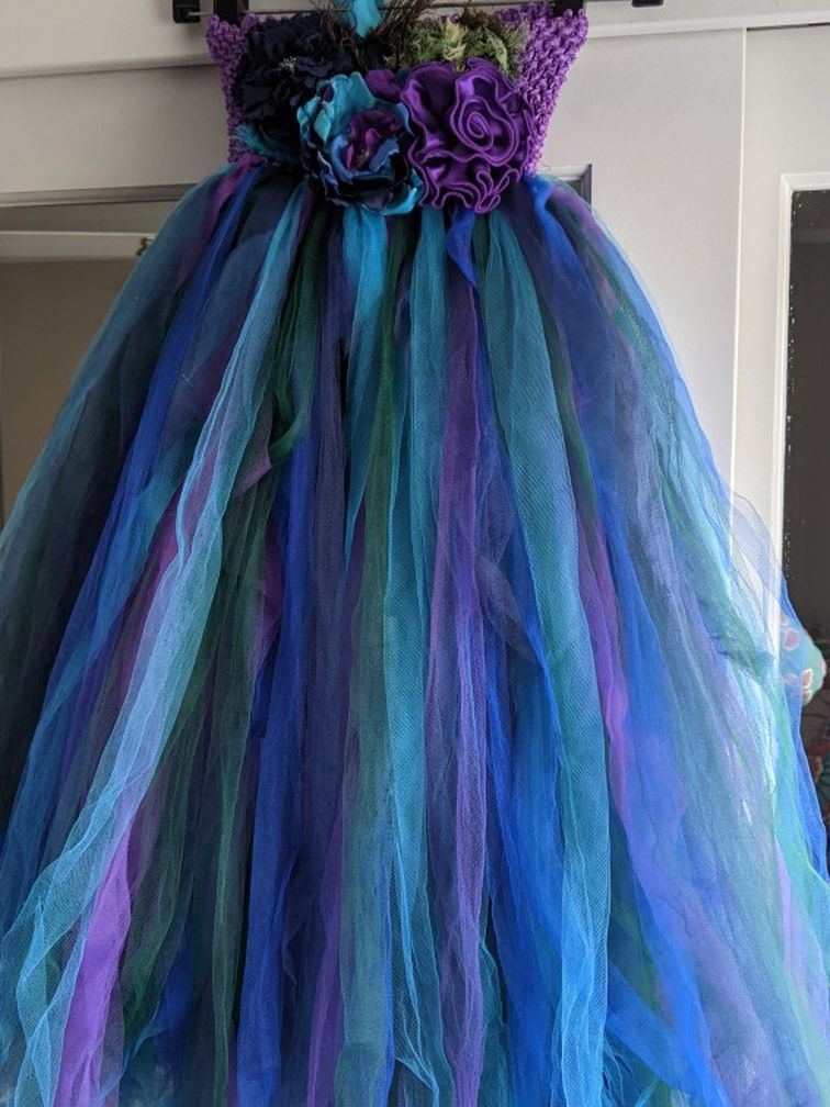 Peacock Princess Costume For 3-5 Year Olds