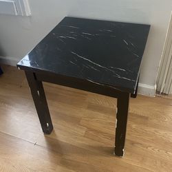 Square Black With White Markings End Table 21” X 21”