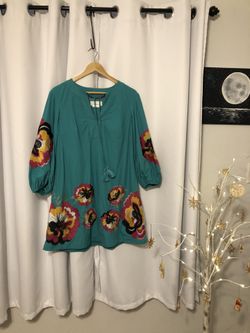 Anthropology Embroidery Dress