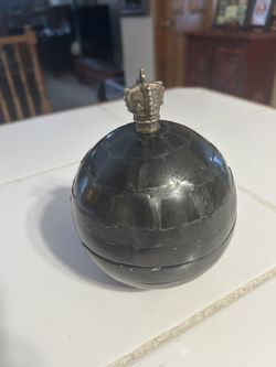 Vintage Inlaid Bovine-Bone Ball Decor Brass