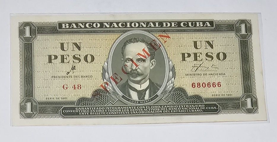 1 Peso 1961 Specimen Cuba