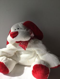 White valentine teddy bear