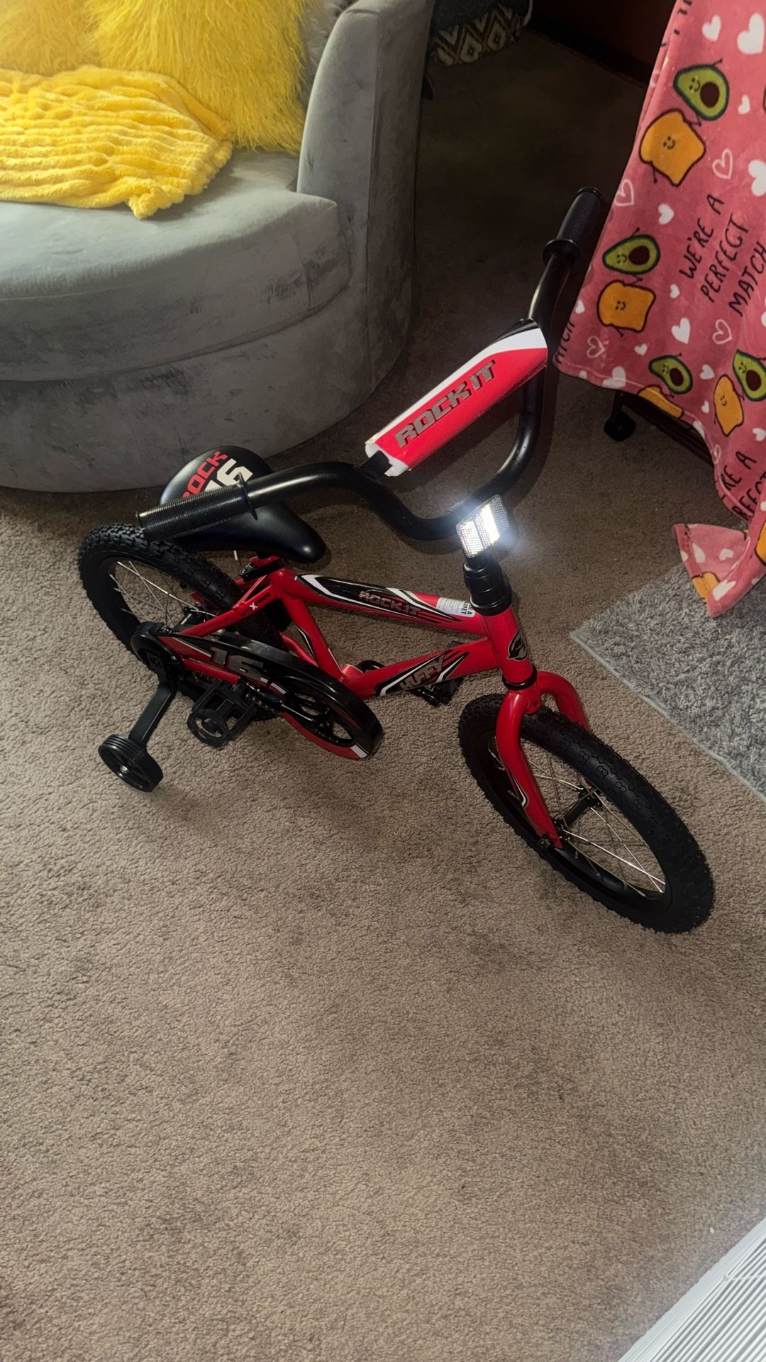 - “Brand New Kids Red Rock It Bike with Training Wheels - Never Used!”