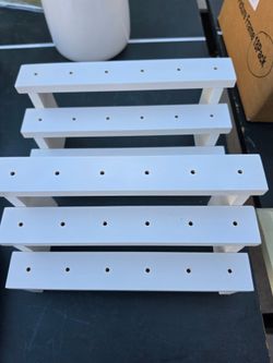 White Wood Tiered Display Riser Stand for Cake Pops