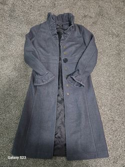 LeFull Italy Wool Blend Coat Gray Button Front Women’s Size 6