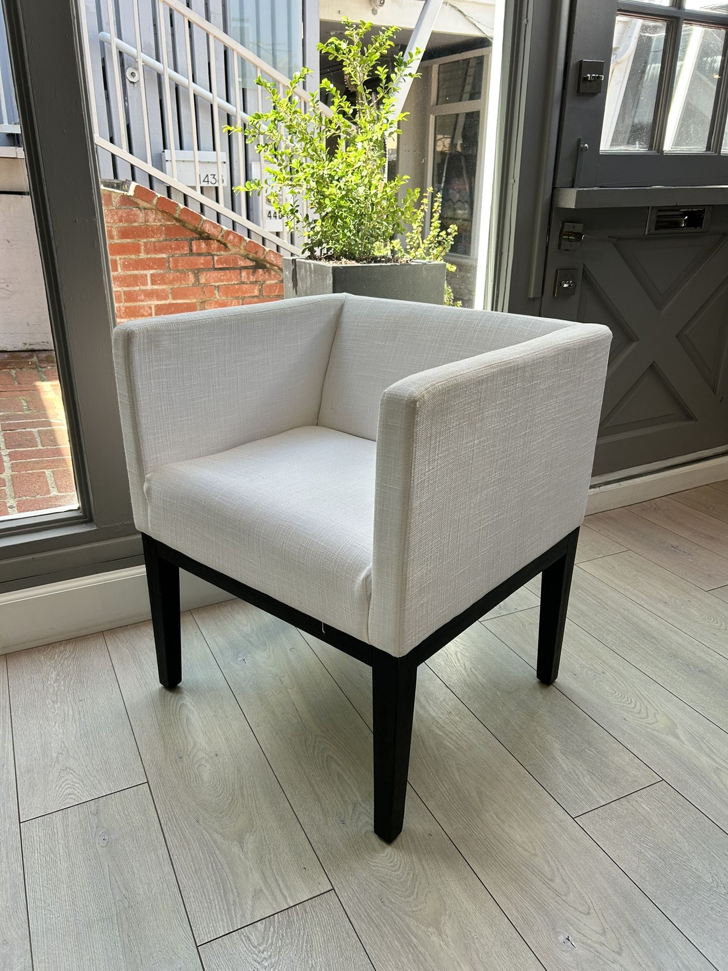 Total of 4 used Restoration Hardware Morgan Upholstered Dining Chairs