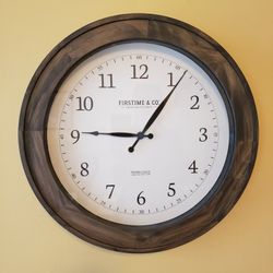 Large Wood-Tone Framed Clock

