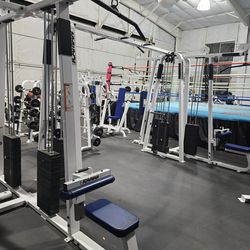 Icarian 6 Stack Jungle Gym Exercise Fitness Weight Machine Lat Pull Down / Seated Row