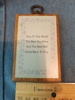Inspirational mini plaque