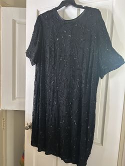 Elegant Black Beaded Dress