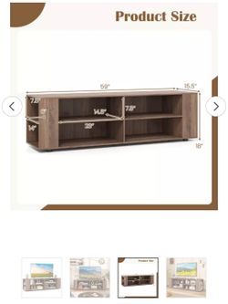 Wood TV Stand Media Console 59 Inch