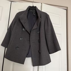 It’s Very Good Jacket From Macy’s in Size 14 The Color Is Gray It’s For Woman’s The Sleeve Is 3/4