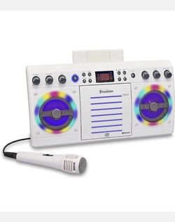 Starion KS303W-B Portable Bluetooth/CD+G Karaoke Machine - White (NEW)