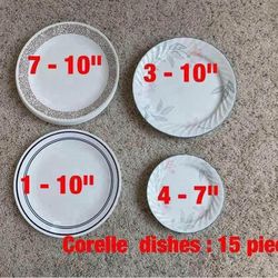 15  pieces  Corelle  plates   -  $20