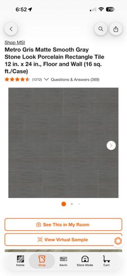 Metro Gris Matte Smooth Gray Stone Look Porcelain Rectangle Tile 12 in. x 24 in., Floor and Wall (16 sq. ft./Case)