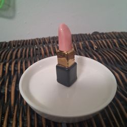 Glass Lipstick Jewelry Plate