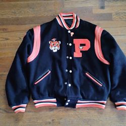 UOP Letterman jacket Size Medium Pacific Tigers Throwback 