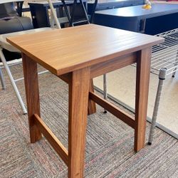 Small Square Wood Side Table, Walnut Finish, New