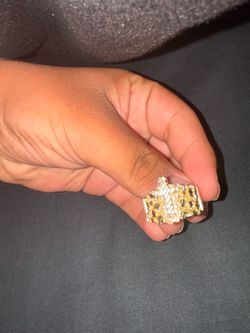 Plated cross ring 14k stamped