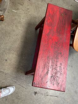 Red bench/table
