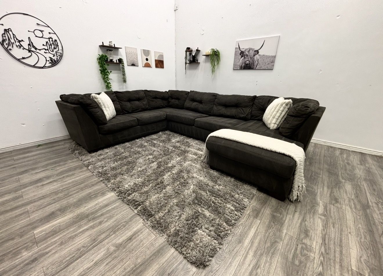 Grey Sectional Couch - Free Delivery 