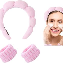 Spa headband, makeup headband, skin care headband, face and wrist wash headband, face wash headband, head towel to remove makeup