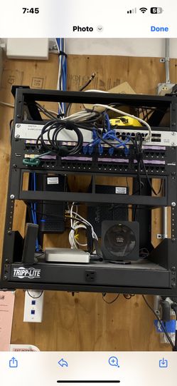 Trip light wall mount shelf server cabinet
