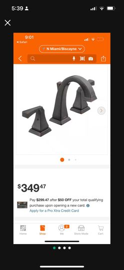 Delta Two Handle Bathroom Faucet/ Llave De Agua Black