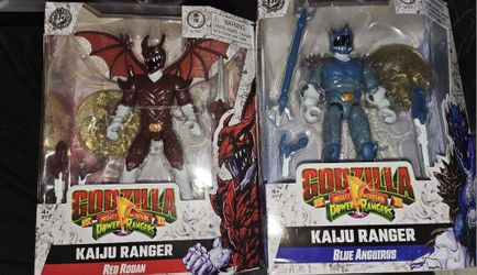 Godzilla VS Mighty Morphin Power Rangers Kaiju Ranger Red Rodan & Blue Anguirus