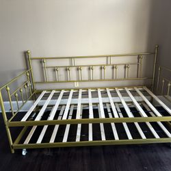 Gold Twin Day Bed With Trundle
