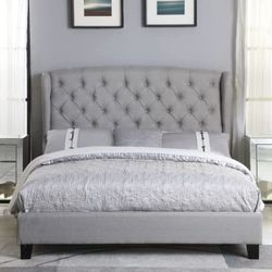 Brand New Grey Tufted Queen Size Bed Frame