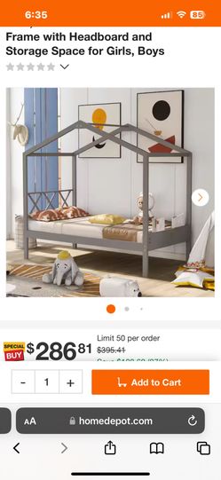 2 House Frame Twin Bed Gray