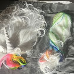 Unicorn Rainbow Wig And Tail