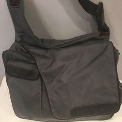Diaper Dude Gray/Orange Messenger Diaper Bag