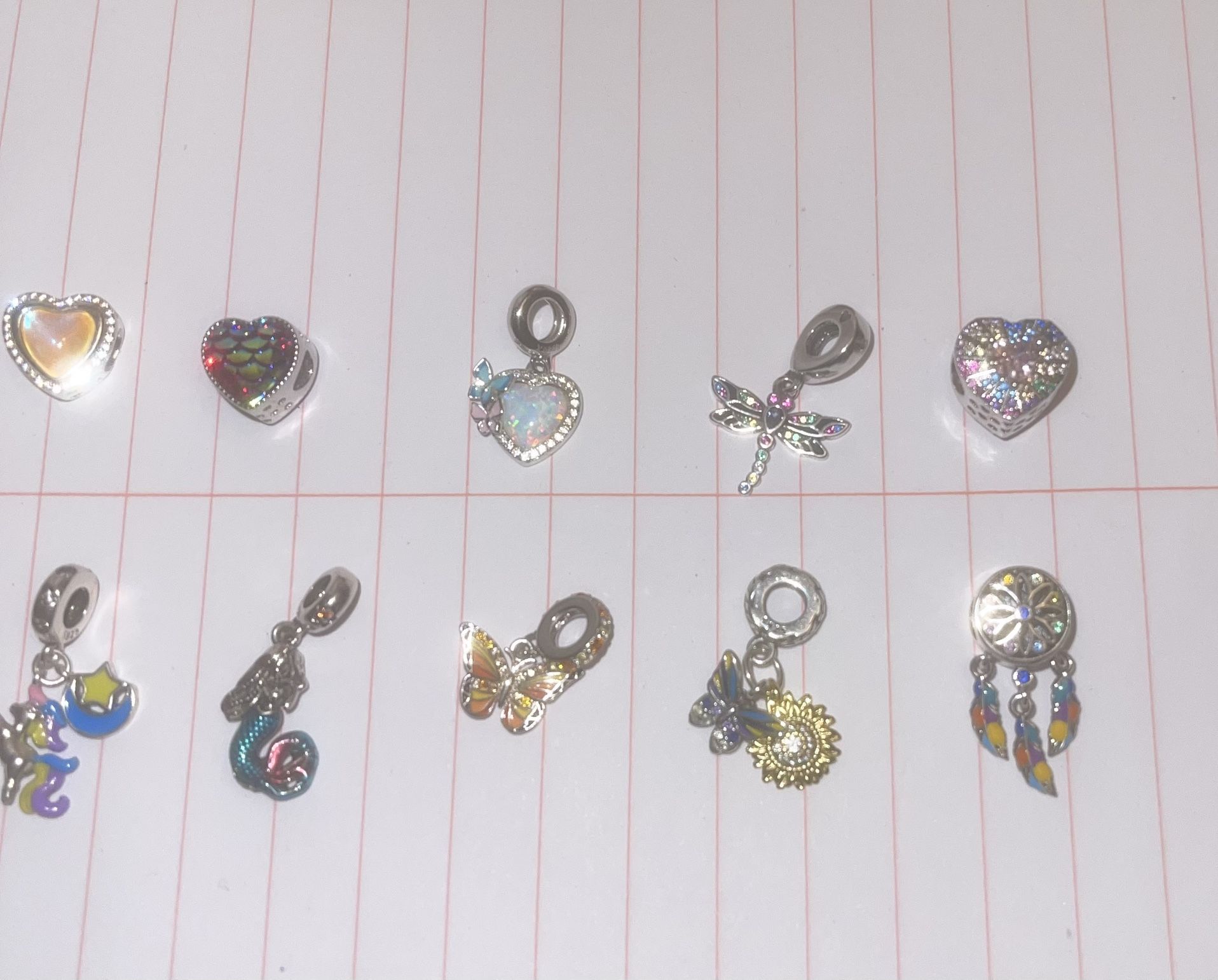 10 Sterling Silver Bracelet Charms