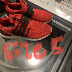 Red Adidas Shoes Size 5y