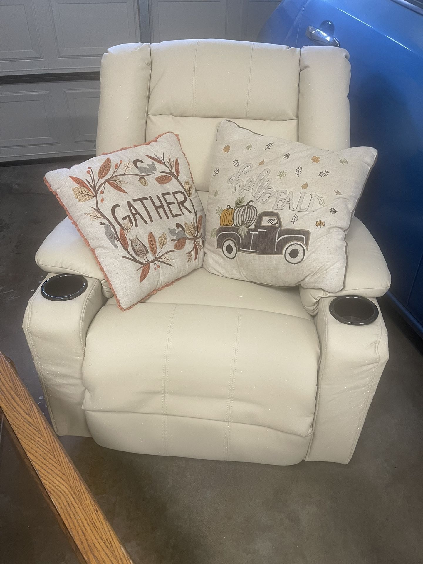 Coffee Table, Pillows And Chair