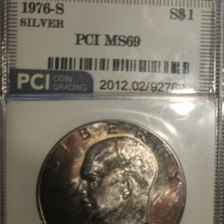 1976-S Silver Eisenhower Dollar - PCI MS69