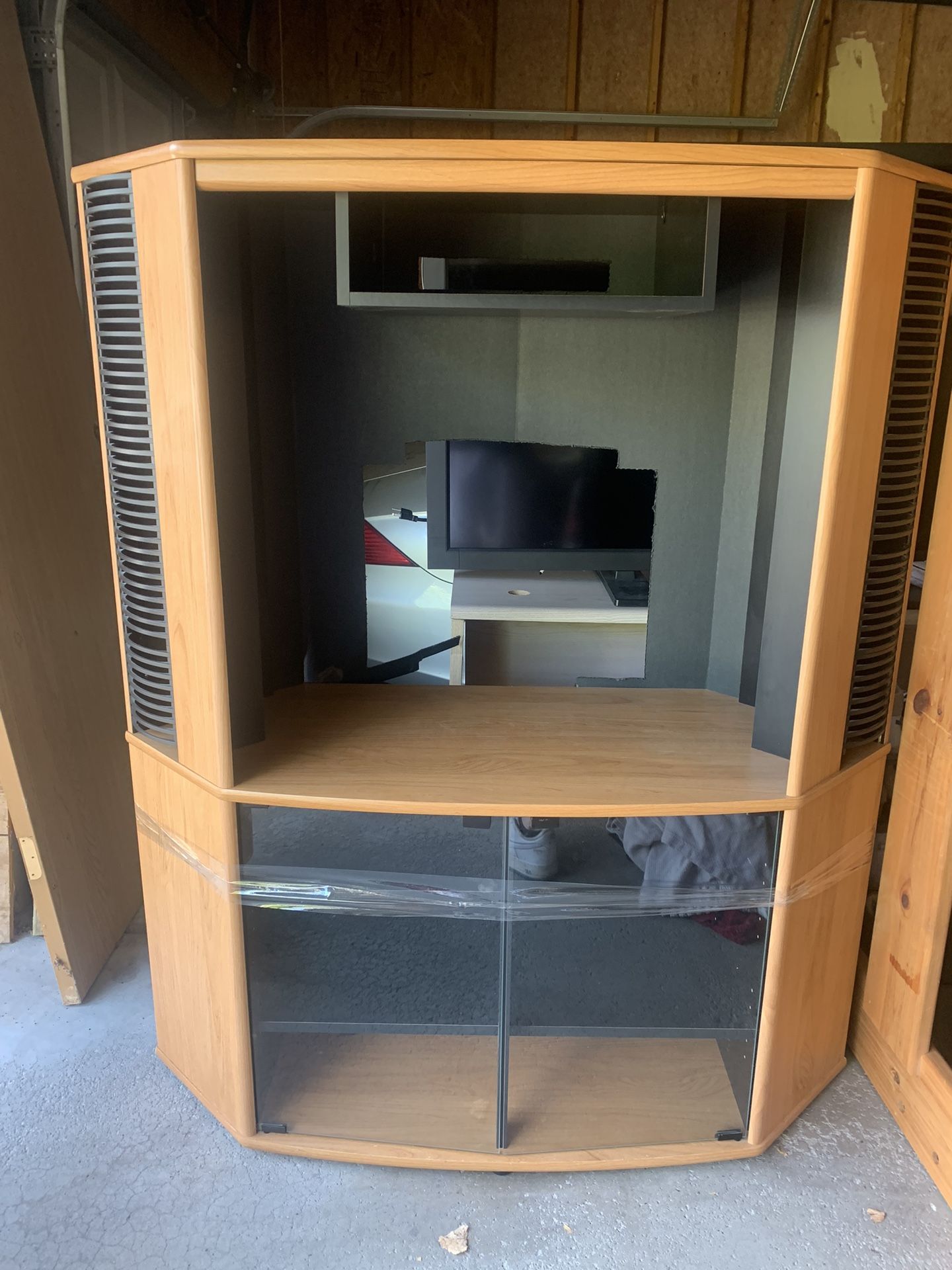 TV Stand Box Frame Stand Glass Cabinet