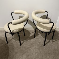 Faux Leather Upholstered Swivel Dining Arm Chair, set of 4