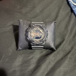 G-Shock DW-5600-1A watch with black and gold accents #GShock #Watches NEEDS BATTERY CHANGE 